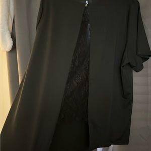 Short sleeve black shirt with lace back